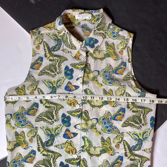 Equipment Femme Silk Butterfly Print Top - Picture 3 of 7